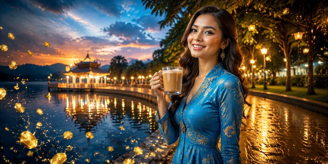 Pemain Malaysia dalam pakaian tradisional menikmati permainan poker dalam talian